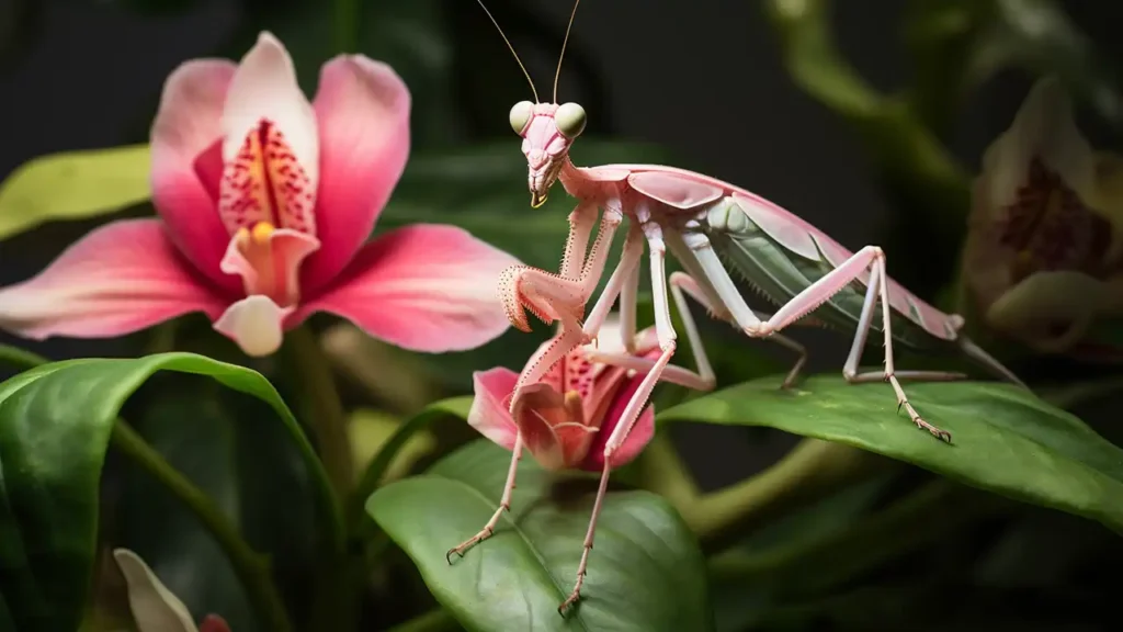 orchid mantis on flower