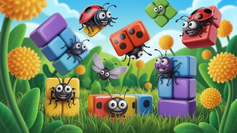 falling bug blocks puzzle game
